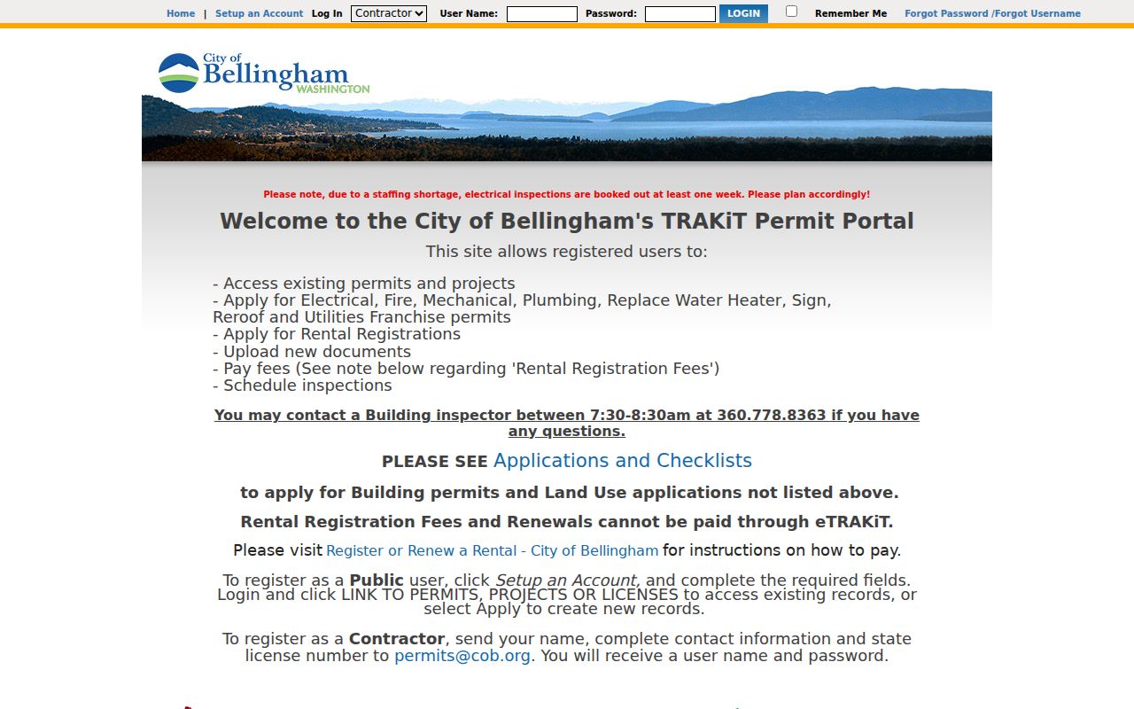 Whatcom County street directory research through Bellingham eTRAKiT
