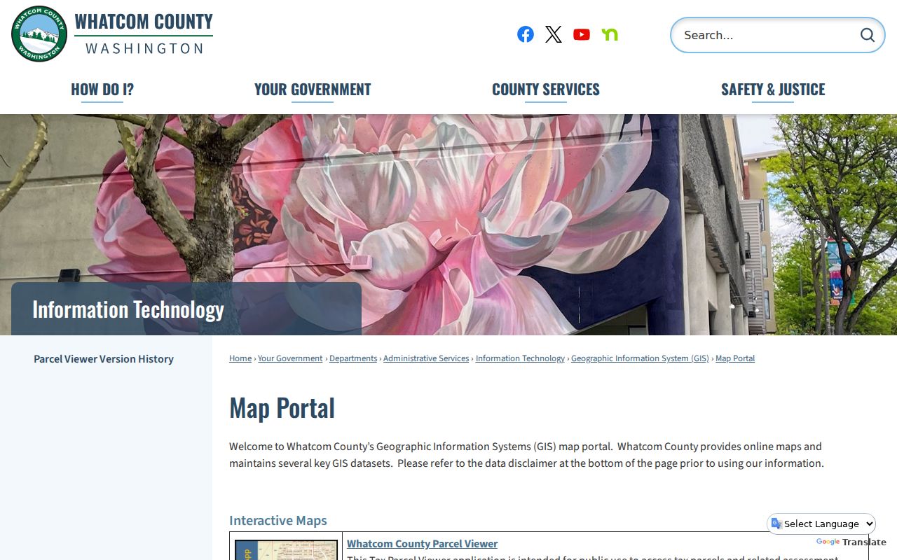 Whatcom County Map Portal for parcel and district maps